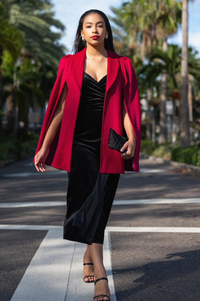 Rosa Cape In Fuchsia by Nina Nieves