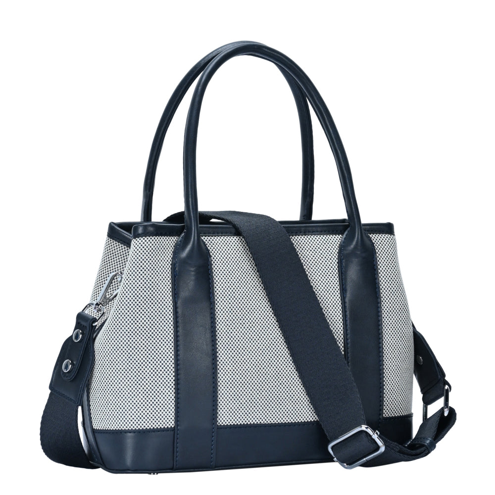 Two Toned Tote in Honey Navy
